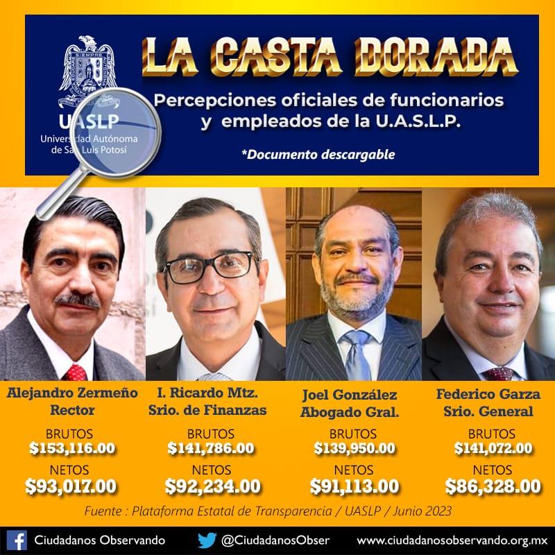 Estos son los sueldos más altos de la de la&nbsp;UASLP.