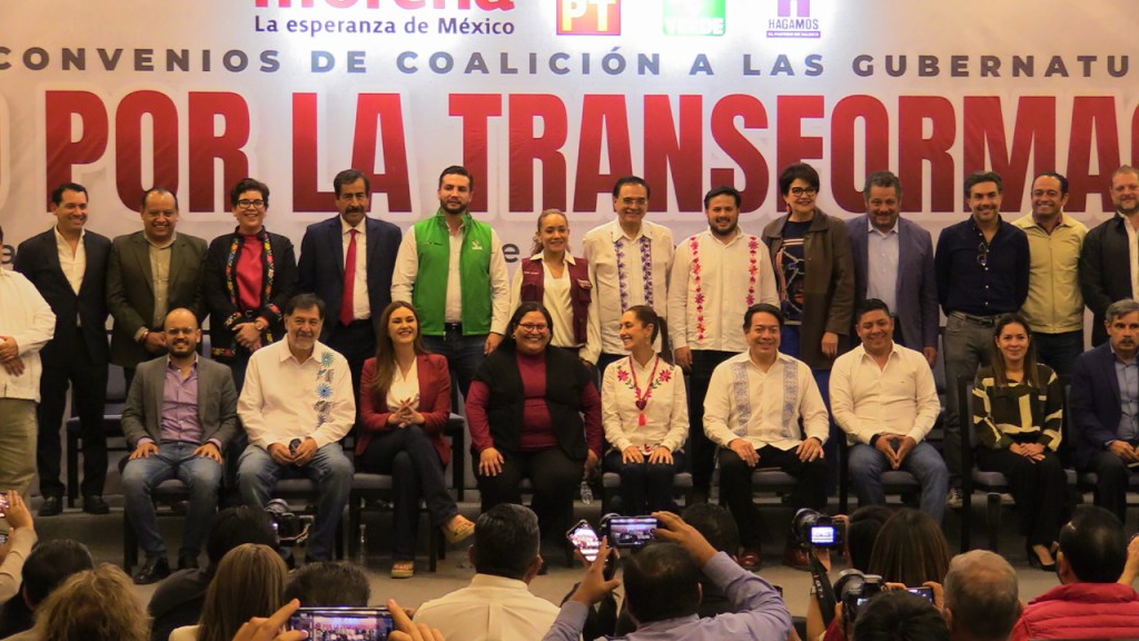 ALIANZAS DEL PVEM, MORENA, PT FIRMAN CONVENIO DE COALICIÓN PARA LAS&nbsp;GUBERNATURAS