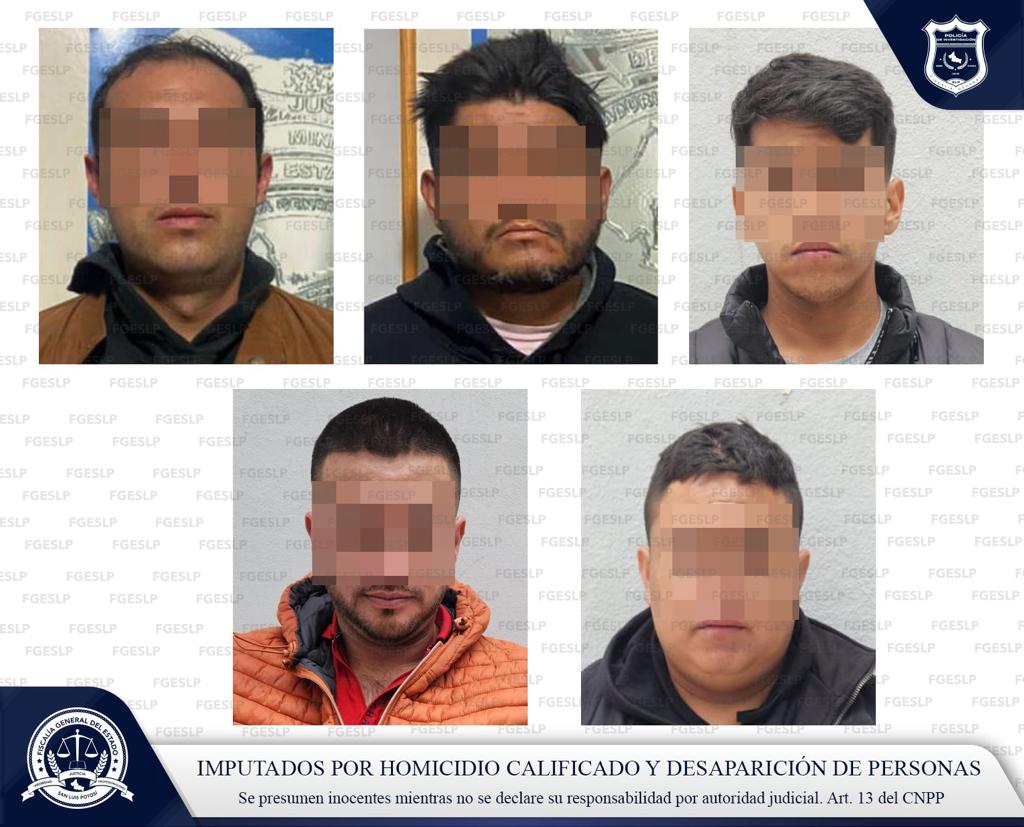 FISCALÍA DE SLP CAPTURA A CINCO SUJETOS SEÑALADOS DE DAR MUERTE A TRES&nbsp;JÓVENES