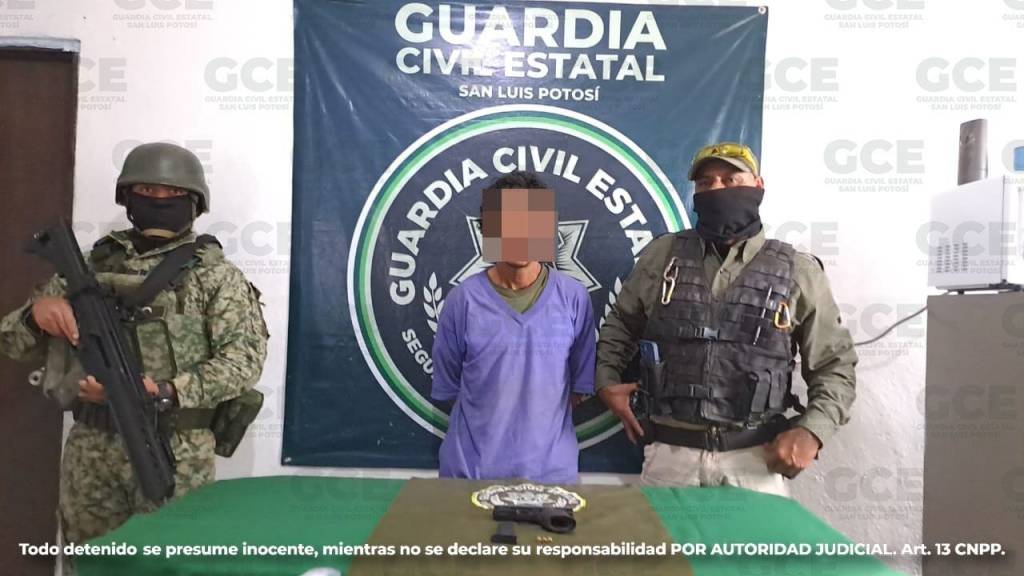 GUARDIA CIVIL ESTATAL ASEGURA DOS OBJETIVOS CRIMINALES CON ARMA DE FUEGO Y&nbsp;DROGA
