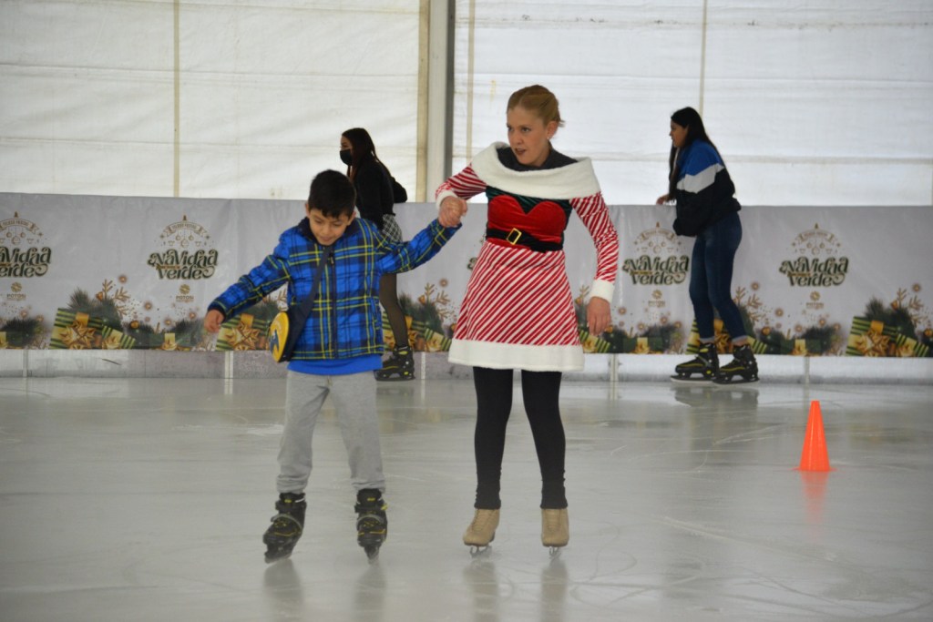 CHICOS Y GRANDES GOZAN LA ESPECTACULAR PISTA DE HIELO EN&nbsp;SOLEDAD