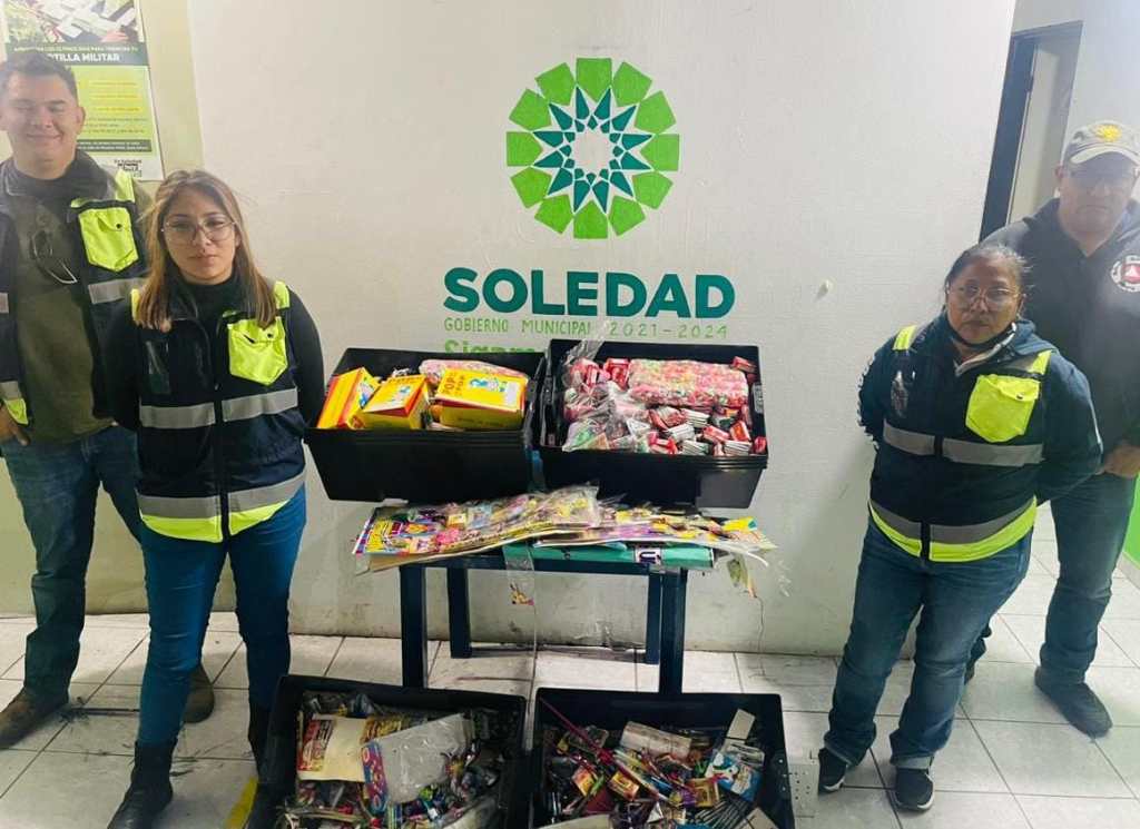 EN RECORRIDOS DE SUPERVISIÓN, PROTECCIÓN CIVIL DE SOLEDAD ASEGURA 15 KG DE&nbsp;PIROTECNIA