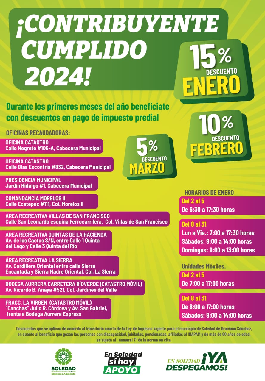 AYTO SOLEDENSE ENTREGARÁ 13 MIL ELECTRODOMÉSTICOS A CONTRIBUYENTES CUMPLIDOS EN IMPUESTO&nbsp;PREDIAL