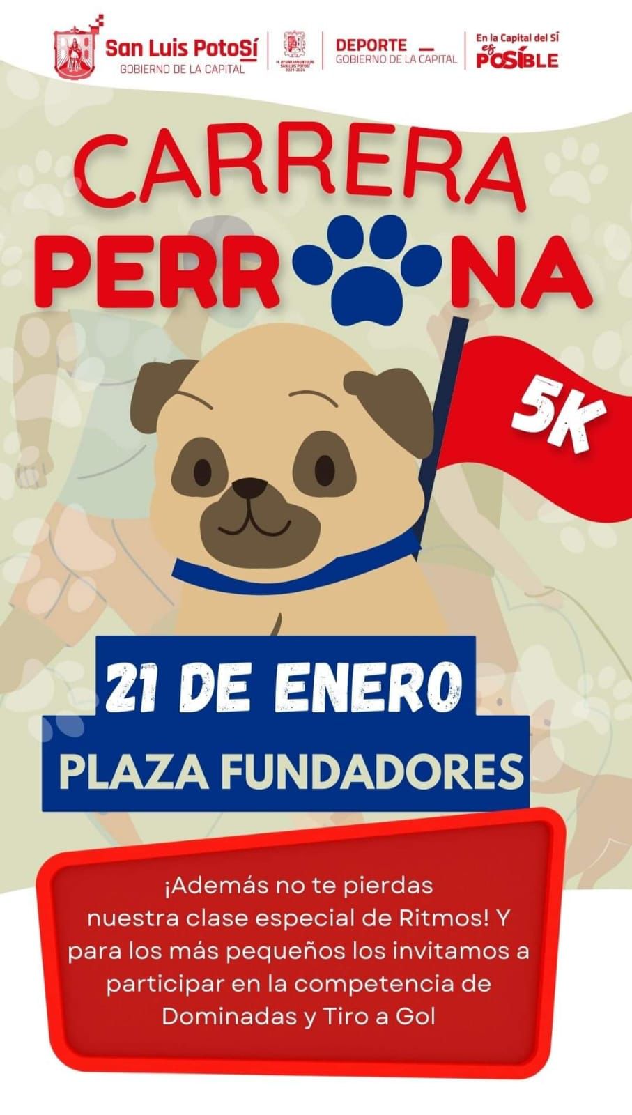 Todo listo para la “Carrera Perrona 2024”, este domingo 21 de enero con salida en Plaza de&nbsp;Fundadores