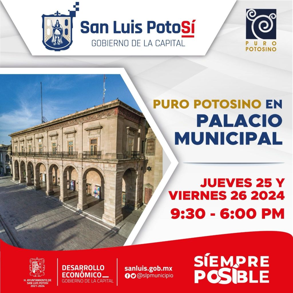 Ayuntamiento de SLP realizará Expo Puro Potosino este jueves y viernes en Palacio&nbsp;Municipal