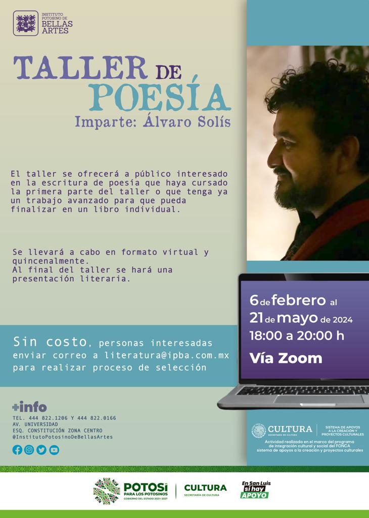 SECULT INVITA A NUEVO TALLER DE POESÍA EN EL&nbsp;IPBA