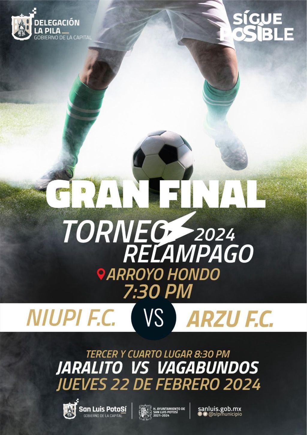 Gobierno de la Capital llevará a cabo la gran final del tradicional Torneo de Futbol Relámpago 2024, en la Delegación La&nbsp;Pila