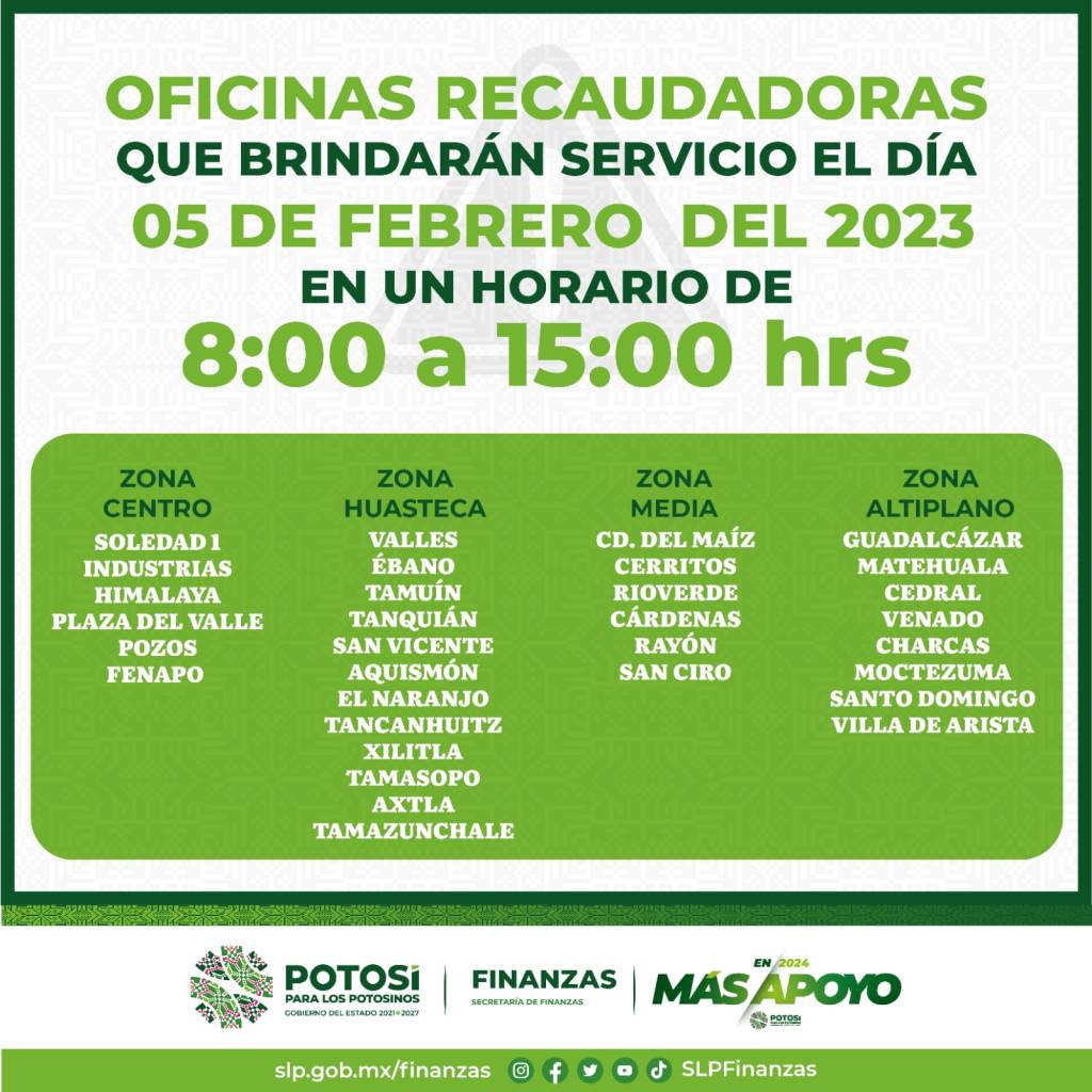 RECAUDADORAS MANTENDRÁN SERVICIO ESTE CINCO DE&nbsp;FEBRERO