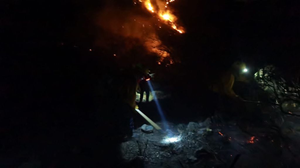 CONTINUA LA LUCHA CONTRA EL FUEGO EN LA SIERRA DE SAN&nbsp;MIGUELITO