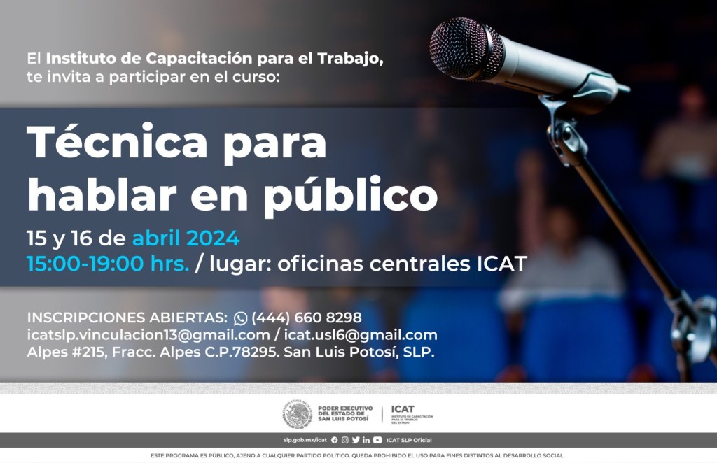 INVITAN A CURSO SOBRE TÉCNICAS PARA HABLAR EN&nbsp;PÚBLICO