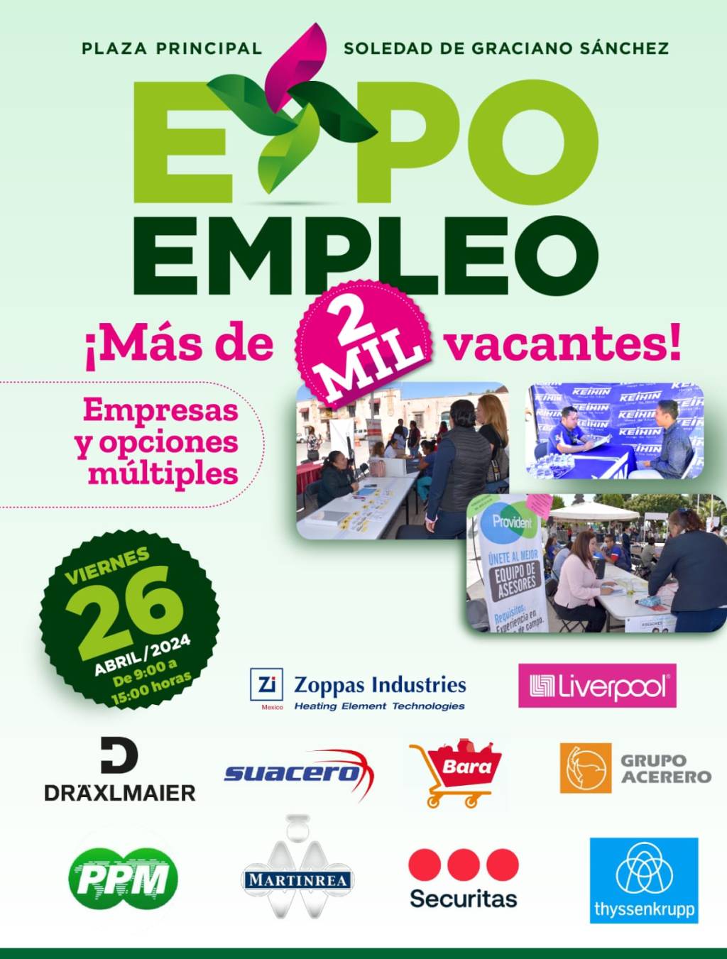 MÁS DE 2 MIL ESPACIOS LABORALES TENDRÁ EXPO EMPLEO EN SOLEDAD DE G.&nbsp;S.