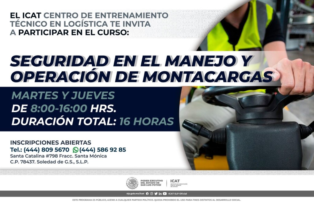 OFRECEN CURSOS DE MANEJO DE&nbsp;MONTACARGAS
