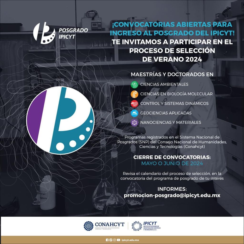 INVITAN A CURSAR POSGRADOS DE CIENCIAS, EN EL&nbsp;IPICYT