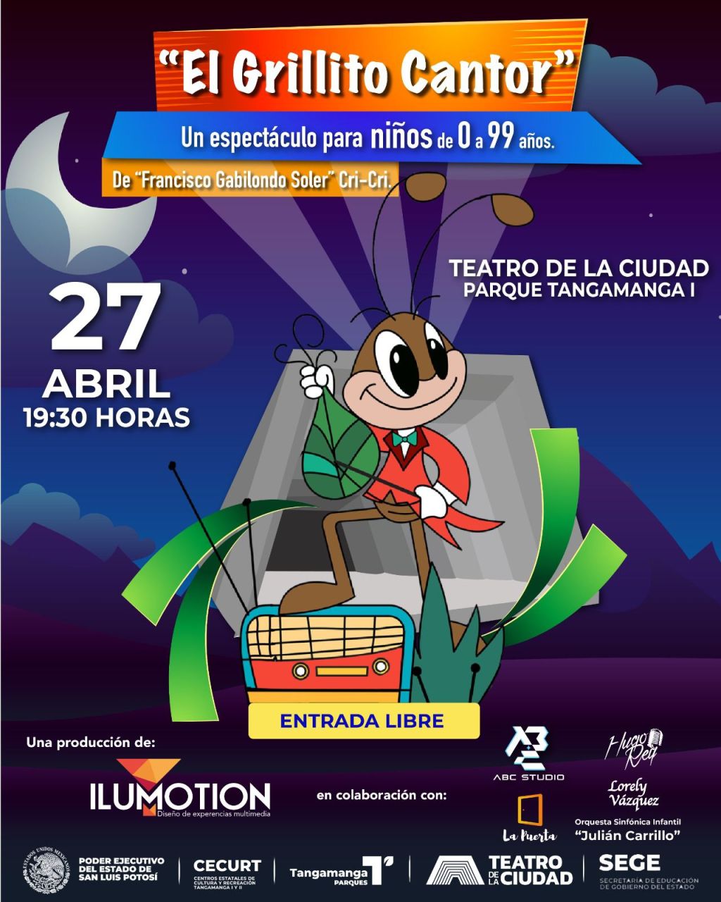 rECIBIRÁ TANGAMANGA ESPECTÁCULO INFANTIL&nbsp;GRATUITO