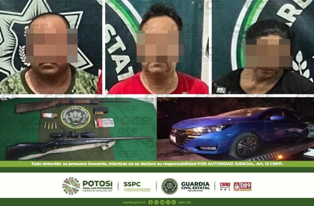 GUARDIA CIVIL ESTATAL ASEGURA DOS VEHÍCULOS Y ARMAS DE FUEGO, POSIBLEMENTE DE LA&nbsp;DELINCUENCIA