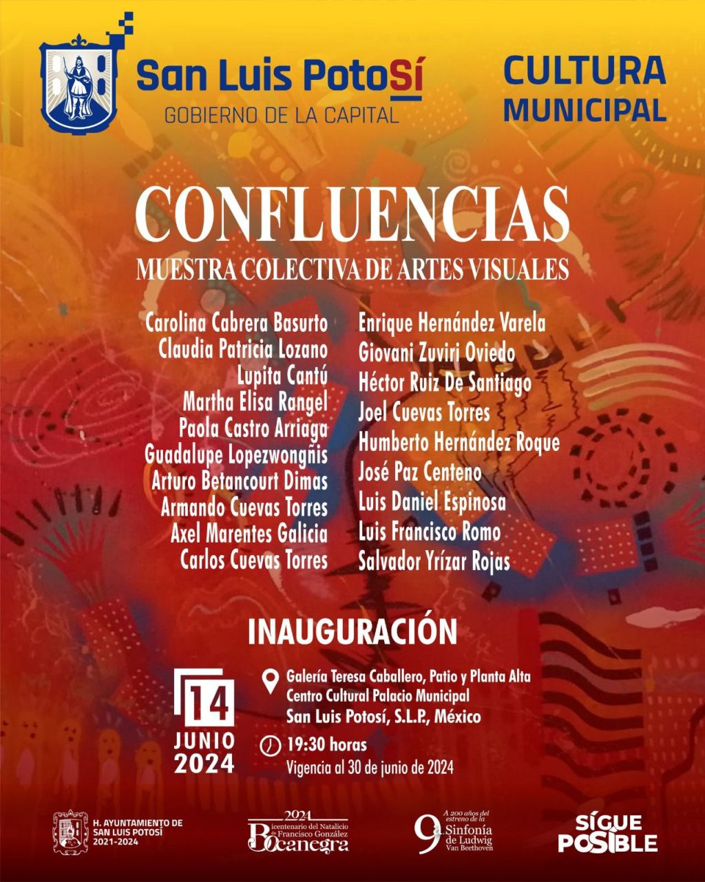 Diecinueve artistas visuales potosinos se presentan en Palacio Municipal con la muestra colectiva:&nbsp;“Confluencias”
