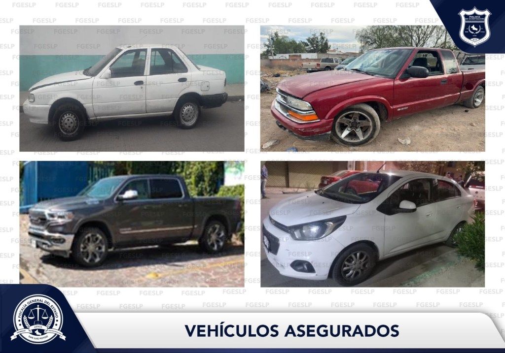 FISCALÍA DE SLP RECUPERA CUATRO VEHÍCULOS CON REPORTE DE ROBO EN LA&nbsp;ENTIDAD