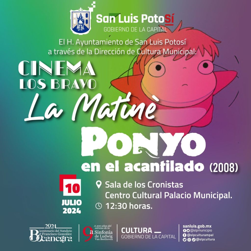 Cinema Los Bravo presenta “Ponyo en el acantilado” en La Matiné de Cultura Municipal 