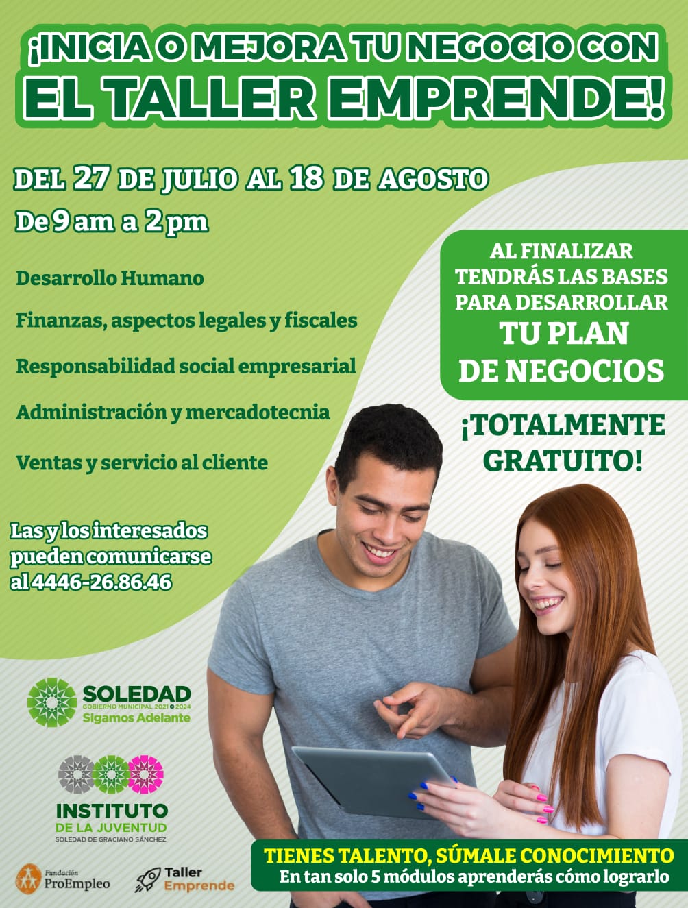 CON TALLER GRATUITO, AYUNTAMIENTO DE SOLEDAD IMPULSA LA FORMALIZACIÓN DE&nbsp;NEGOCIOS