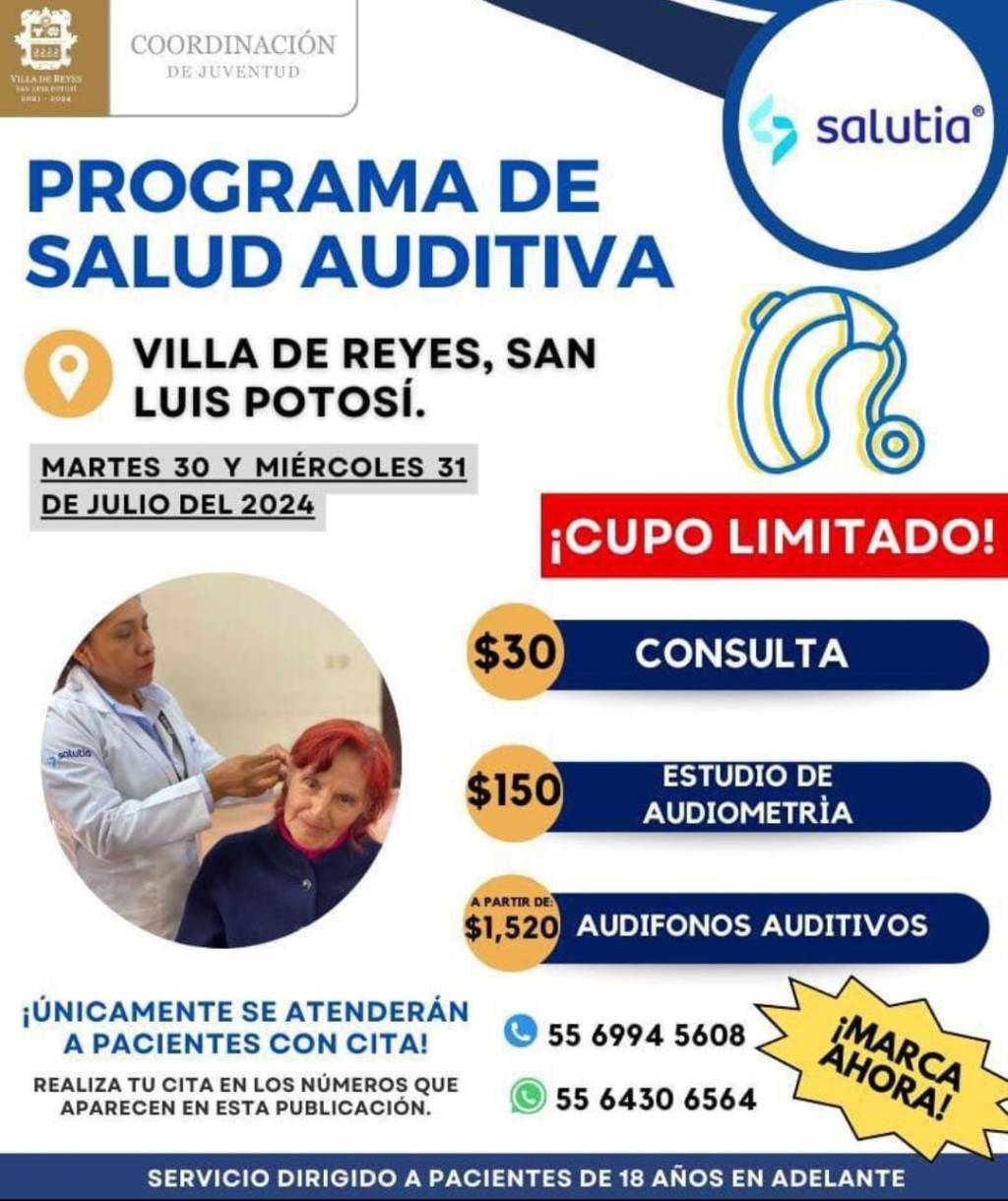Ayuntamiento de Villa de Reyes invita a programa de salud&nbsp;auditiva