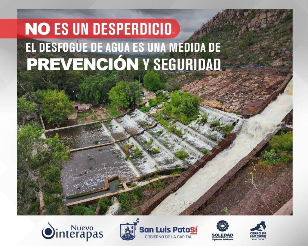 Por recomendación de CONAGUA Interapas mantiene desfogue de la presa San&nbsp;José.