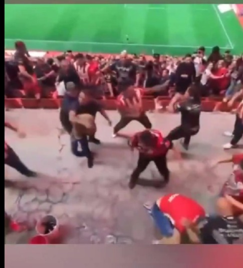 Riña entre aficionados de #Xolos y #Chivas deja herido de bala en la cabeza&nbsp;video