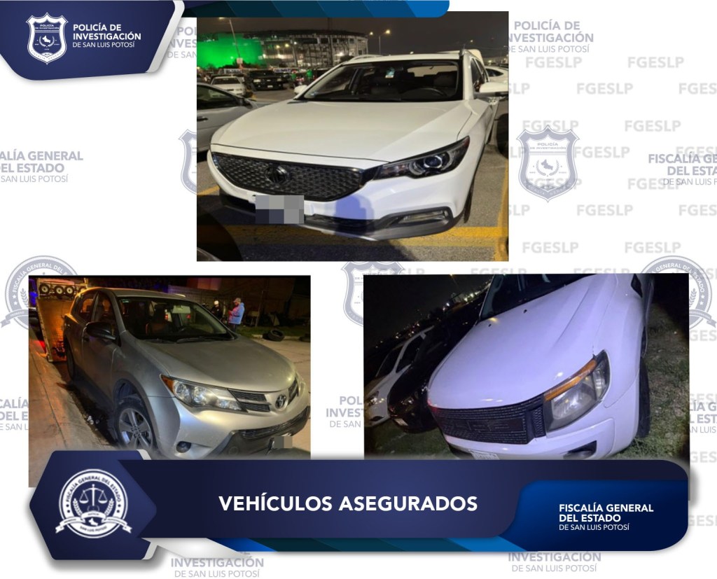 POLICÍA DE FGESLP ASEGURA TRES VEHÍCULOS EN EL ESTACIONAMIENTO DE LA&nbsp;FENAPO