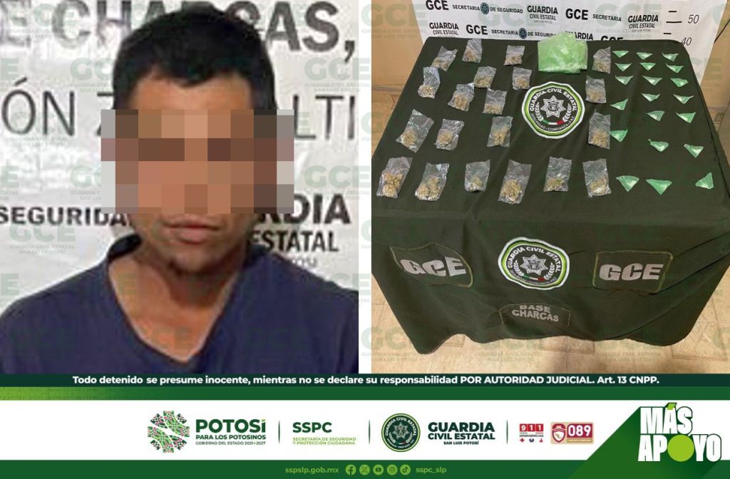 SUPUESTO NARCOMENUDISTA ES DETENIDO POR GUARDIA CIVIL ESTATAL EN&nbsp;CHARCAS