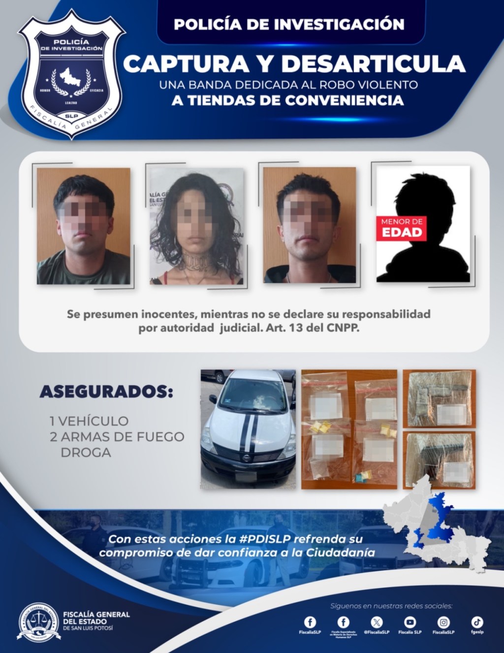 PDI CAPTURA Y DESARTICULA UNA BANDA DEDICADA AL ROBO VIOLENTO DE TIENDAS DE&nbsp;CONVENIENCIA