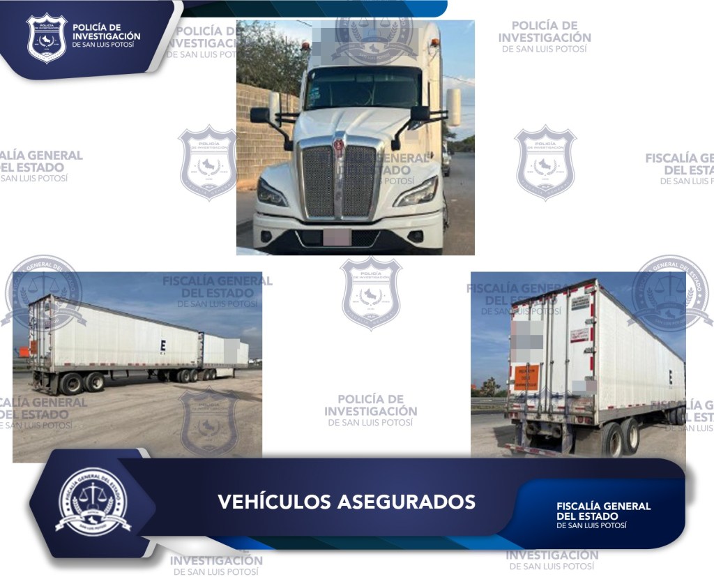 PDI POTOSINA RECUPERA TRACTOCAMIÓN Y DOS CAJAS SECAS QUE HABÍAN SIDO&nbsp;ROBADAS