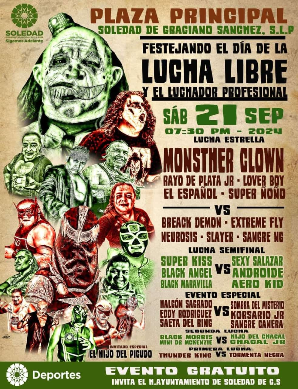 LUCHA LIBRE EN SOLEDAD: GRANDES ESTRELLAS SE ENFRENTARÁN EN LA PLAZA&nbsp;PRINCIPAL