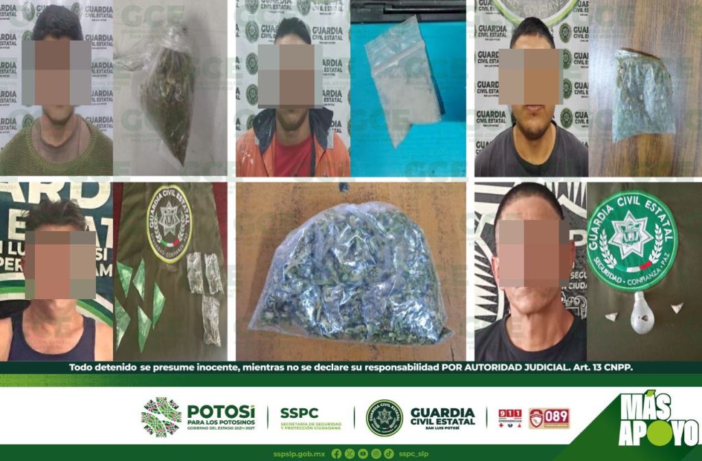 GUARDIA CIVIL ESTATAL DETIENE A 24 PRESUNTOS POR POSESIÓN DE&nbsp;DROGA