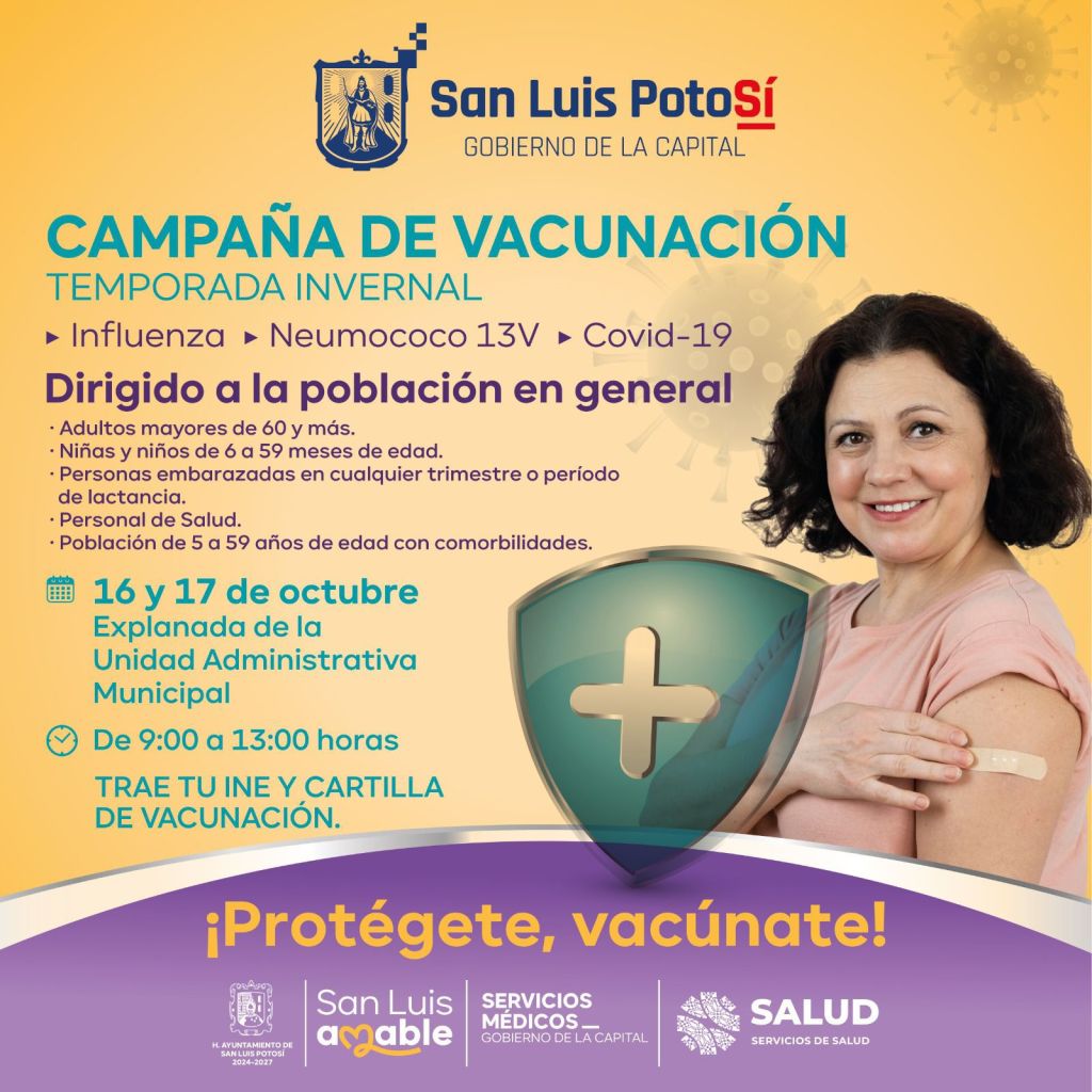 Este miércoles 16 y jueves 17 de octubre, Gobierno de la Capital  realiza Campaña de&nbsp;Vacunación