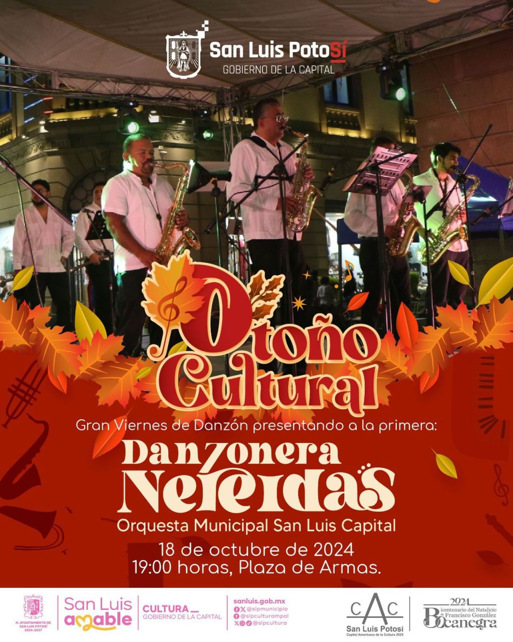 Cultura Municipal invita al Gran Viernes de Danzón y presentación de la Danzonera Nereidas, Orquesta Municipal de San Luis&nbsp;Capital