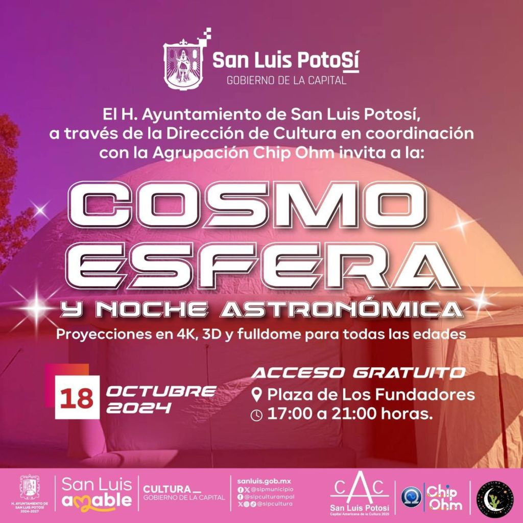 Cultura Municipal invita a disfrutar de la “Cosmo Esfera” y noche&nbsp;astronómica