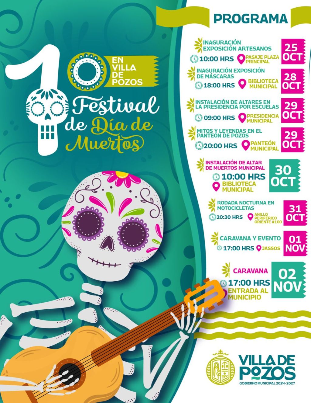 PRESENTA VILLA DE POZOS PRIMER FESTIVAL DE DÍA DE&nbsp;MUERTOS