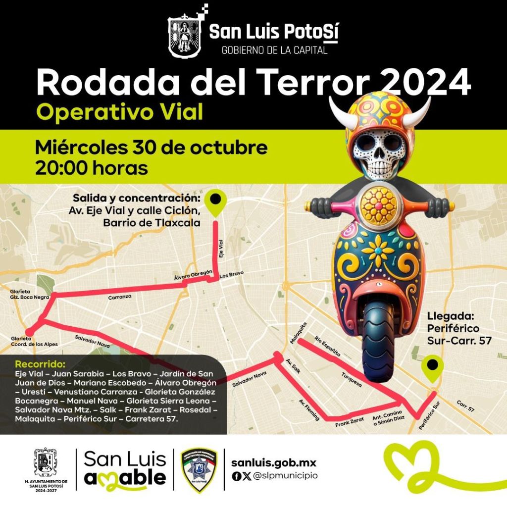 SSPC de la Capital realizará operativo vial para la “Rodada del Terror&nbsp;2024