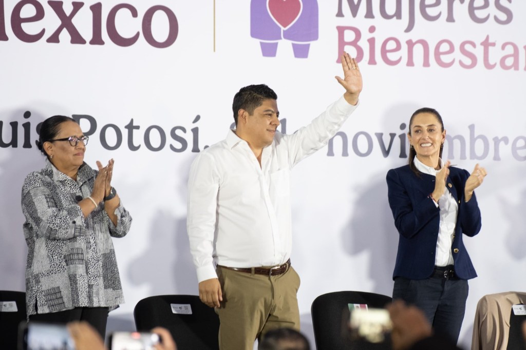 RICARDO GALLARDO Y CLAUDIA SHEINBAUM SUPERVISAN PENSIÓN BIENESTAR PARA&nbsp;POTOSINAS