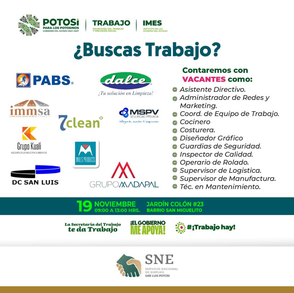 IMES BRINDA MÁS APOYO A POTOSINAS CON DÉCIMA JORNADA DEL&nbsp;EMPLEO