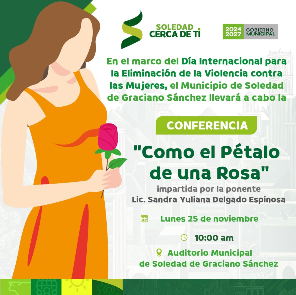 AYUNTAMIENTO DE SOLEDAD INVITA A ACTIVIDADES EN CONMEMORACIÓN DEL&nbsp;25N