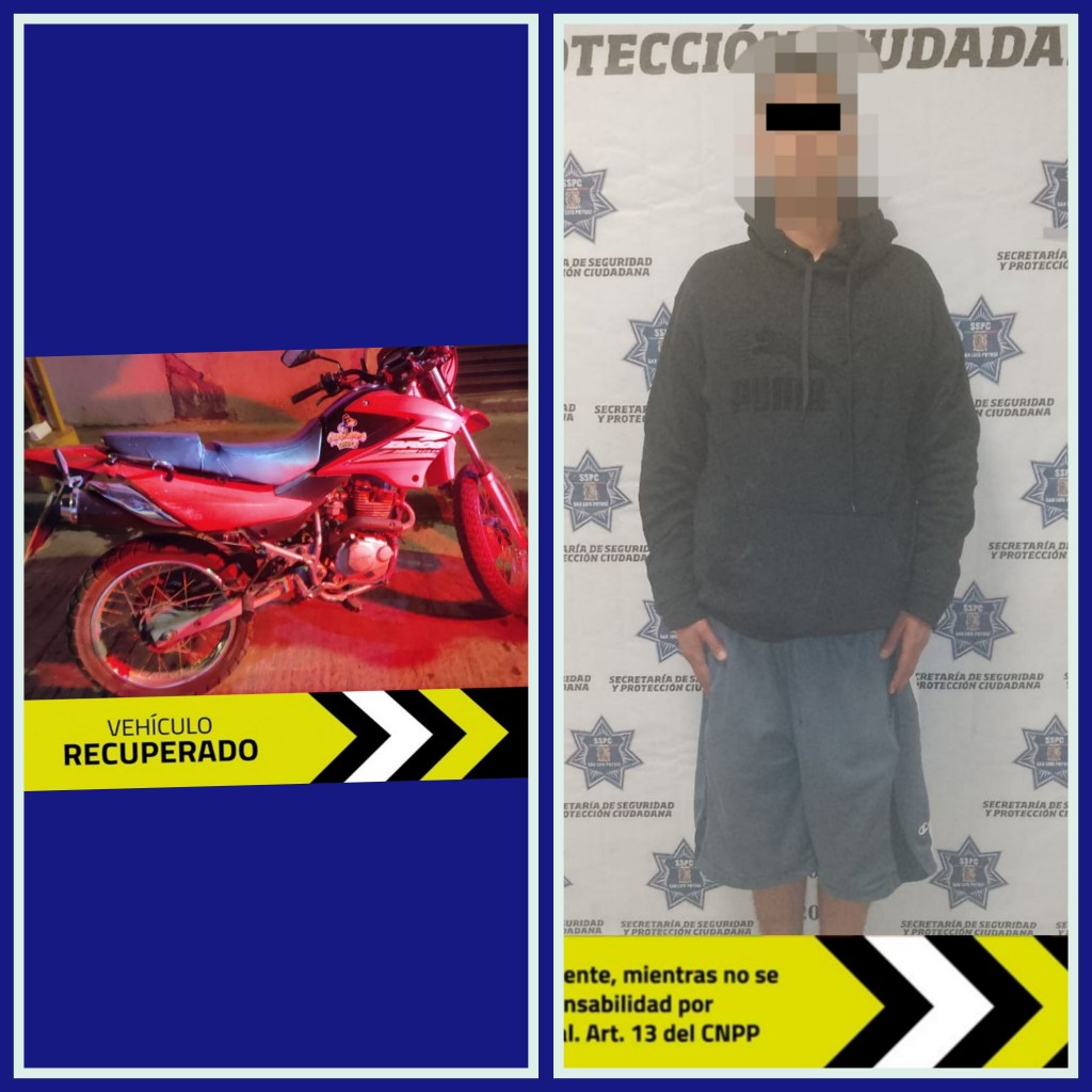 En zona centro, SSPC de la Capital recupera una motocicleta con reporte de robo