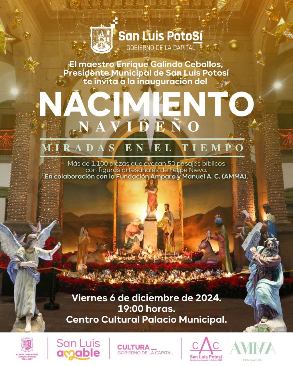 Invita Gobierno de la Capital al Nacimiento Navideño de Palacio Municipal, con más de 1,100 piezas de pasajes&nbsp;bíblicos