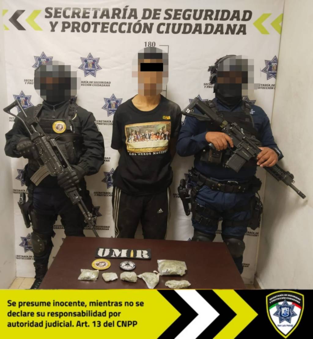En patrullajes sobre la colonia Satélite, agentes de la SSPC detienen a un hombre en posesión de droga