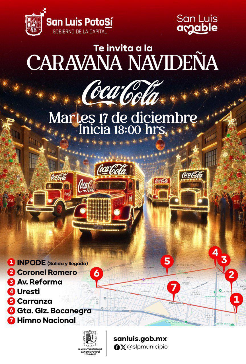 Gobierno de la Capital invita a presenciar la Caravana Navideña Coca Cola, este martes 17 por las principales calles de la&nbsp;ciudad