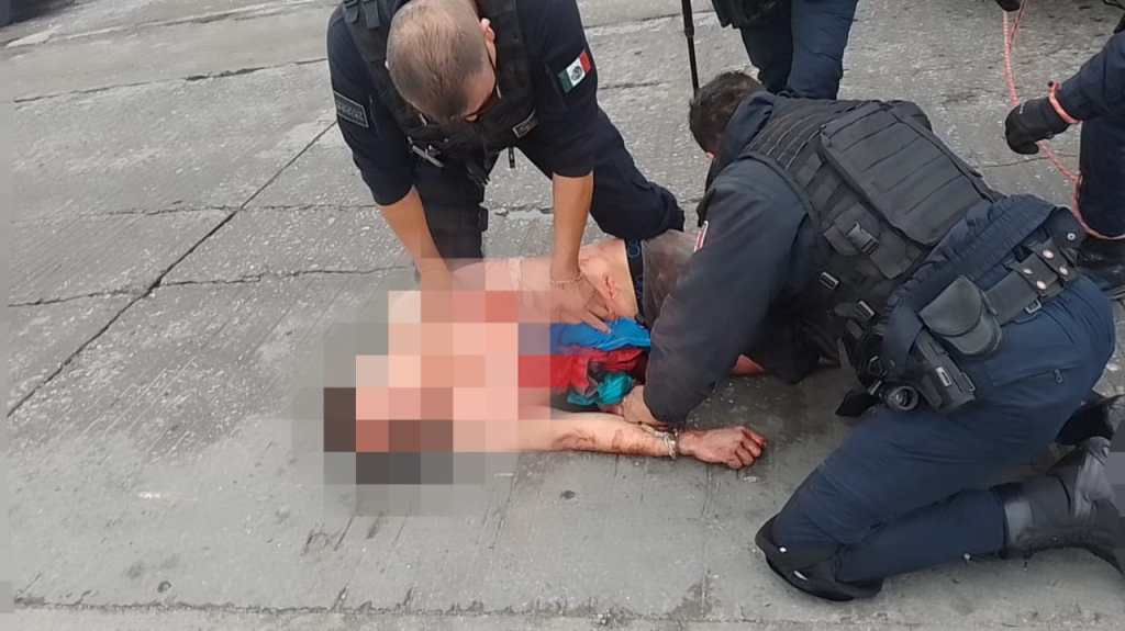 _Oficiales de la SSPC de la Capital intervienen para controlar a paciente psiquiátrico que provocó una fuga de gas natural en colonia Providencia