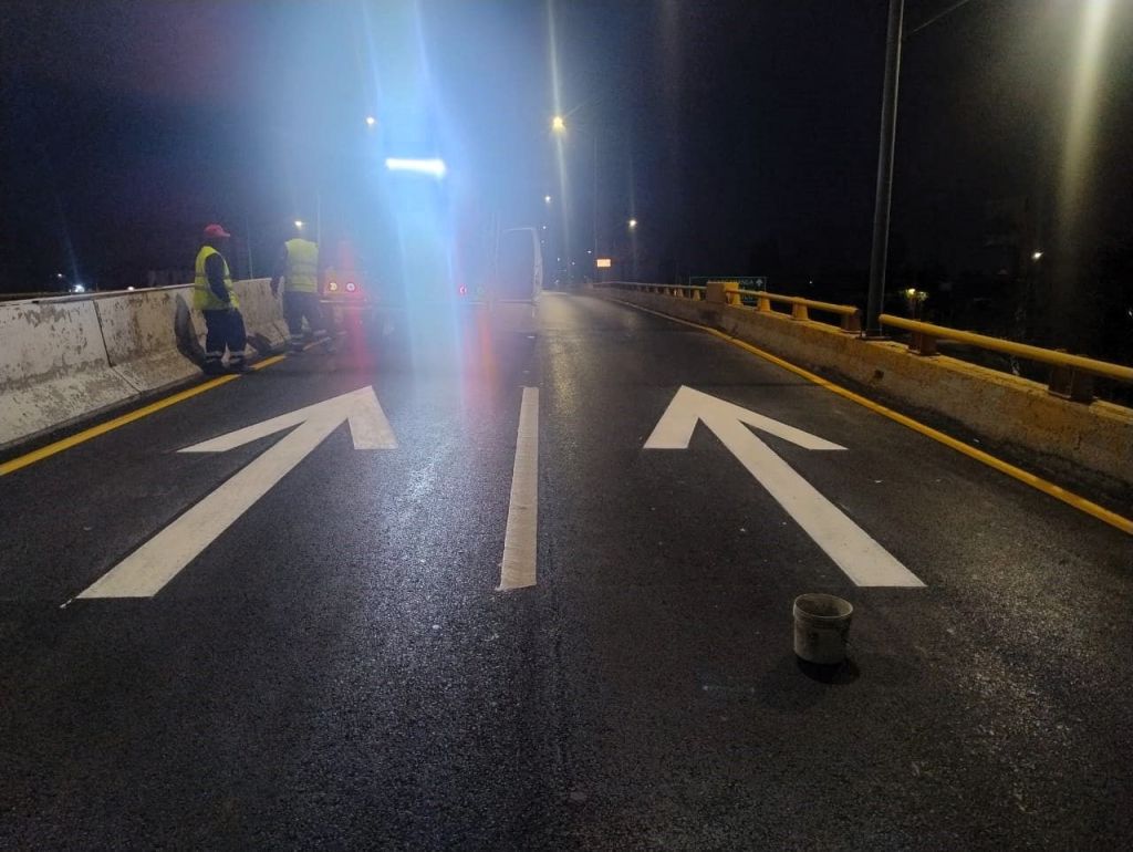 Gobierno de la Capital realiza trabajos de pintura vial sobre avenida Salvador&nbsp;Nava