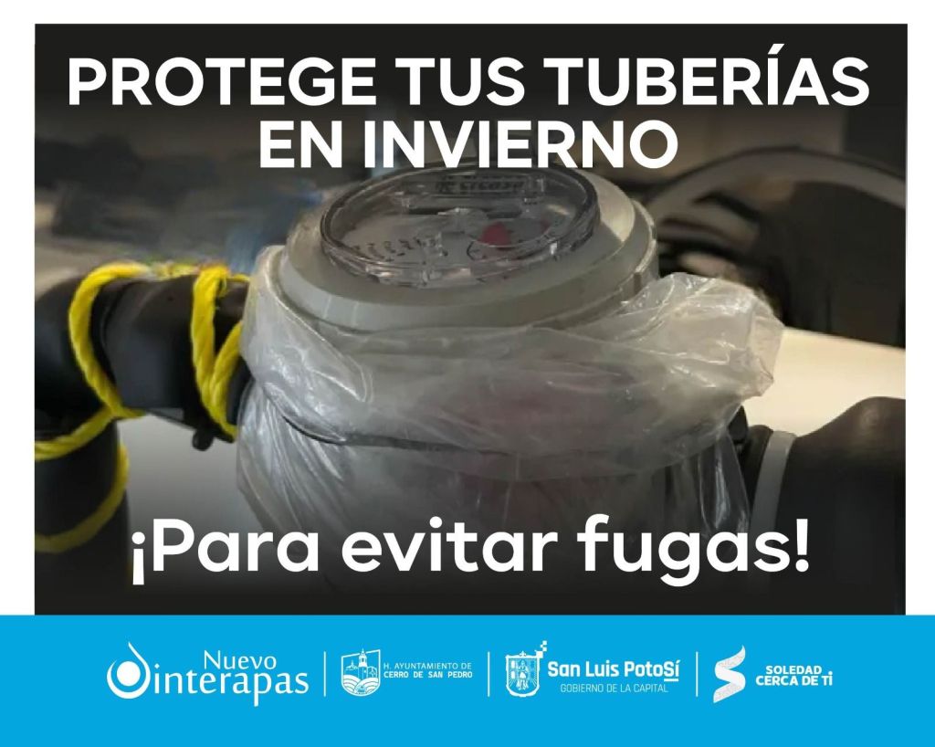 Ante bajas temperaturas, llama Interapas a proteger tuberías de&nbsp;agua