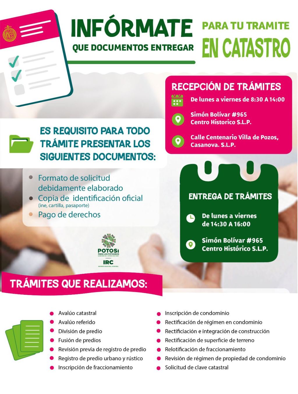 INSTITUTO REGISTRAL Y CATASTRAL SIGNA CONVENIO CON VILLA DE&nbsp;POZOS