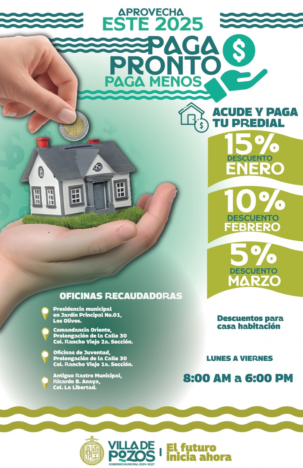 VILLA DE POZOS ACERCA PUNTOS DE PAGO PARA&nbsp;PREDIAL