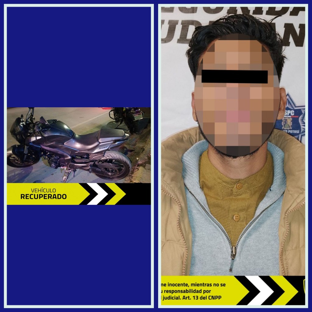 En colonia Satélite, Guardia Municipal detiene a hombre con motocicleta robada